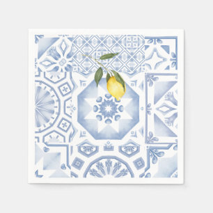 Blue tiles,mosaic,majolica, napkins