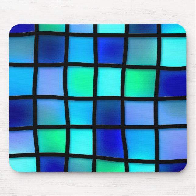 Blue Tiles Mouse Pad (Front)
