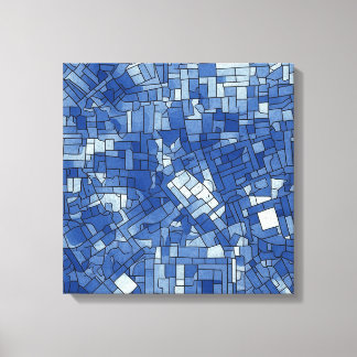 Blue Tiles on Square Canvas Print