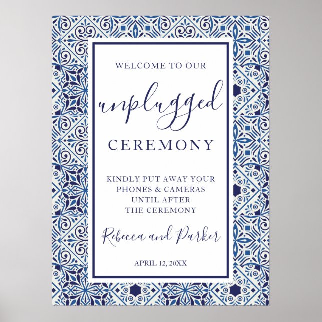 Blue tiles Unplugged Ceremony Poster (Front)