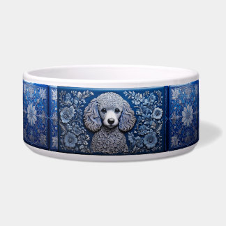 Blue Tin Poodle Bowl