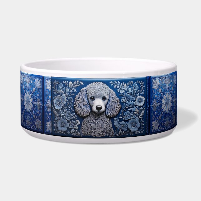 Blue Tin Poodle Bowl (Front)