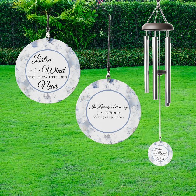 Blue Tint Carnation Watercolor Memorial Keepsake Wind Chime (Creator Uploaded)