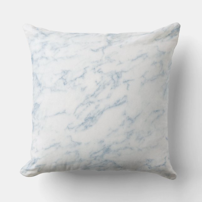 Blue tint faux marble throw pillow (Front)