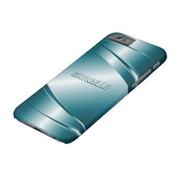 Blue Tint Metallic Look-Stainless Steel Pattern Barely There iPhone 6 Case
