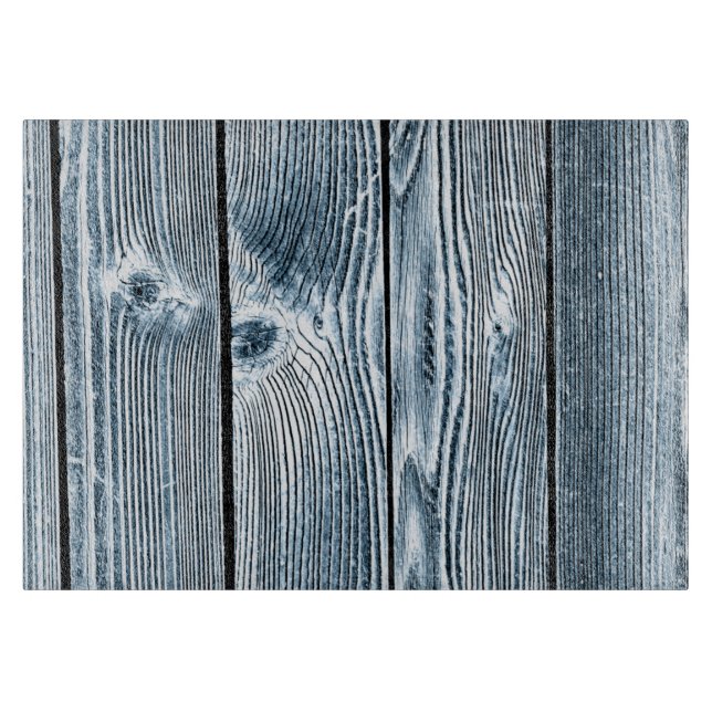 Blue Tint Wood Glass Cutting Board (Front)