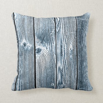 Blue Tint Wood Pattern Pillow by mariannegilliand at Zazzle