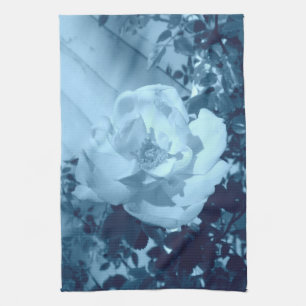 Blue Tinted Rose Kitchen Towel