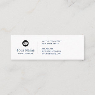 Blue tiny business logo simple modern minimalist mini business card