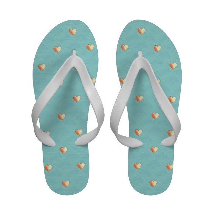 Blue Tiny Hearts Flips Flip Flops