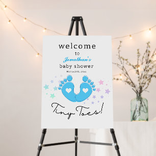 Blue Tiny Toes baby Shower Foam Board
