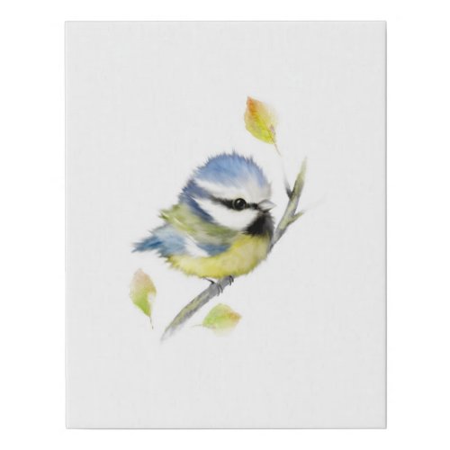 Blue tit Bird Wrapped Canvas Print