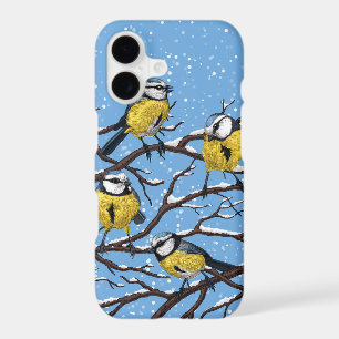 Blue tit birds in winter iPhone 17 case