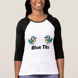 Blue Tits Ladies Raglan Fitted T-Shirt