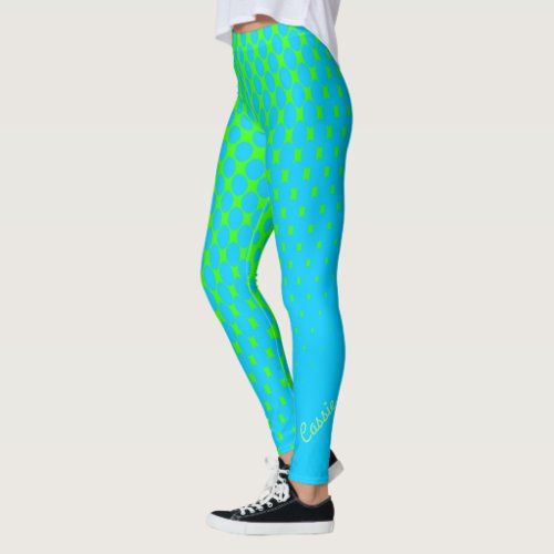 Blue to Green Gradient Pattern Leggings