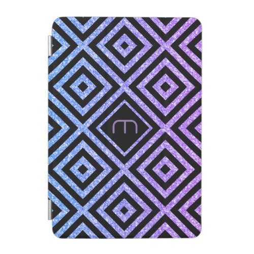 Blue To Pink Glitter Geometric Background iPad Mini Cover