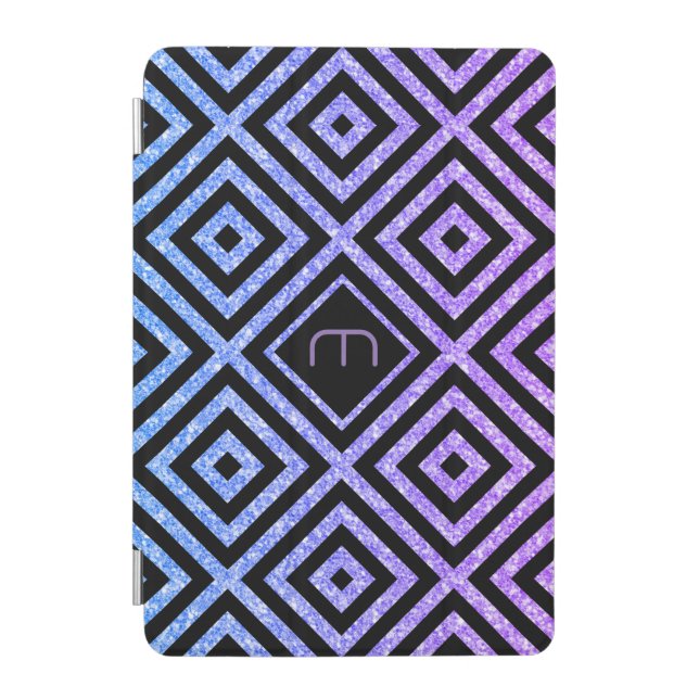 Blue To Pink Glitter Geometric Background iPad Mini Cover (Front)