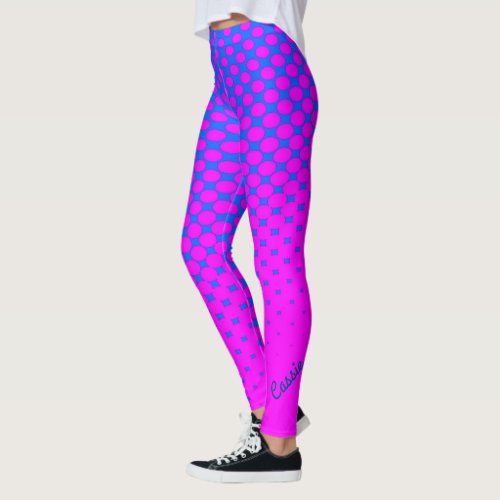 Blue to Pink Gradient Pattern Leggings