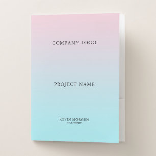 Blue to pink ombre pocket folder
