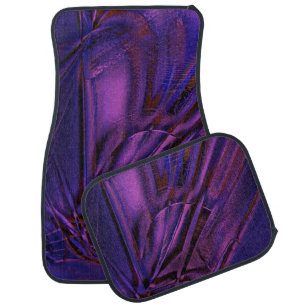 Blue to purple faded texture and digital scratches car floor mat
