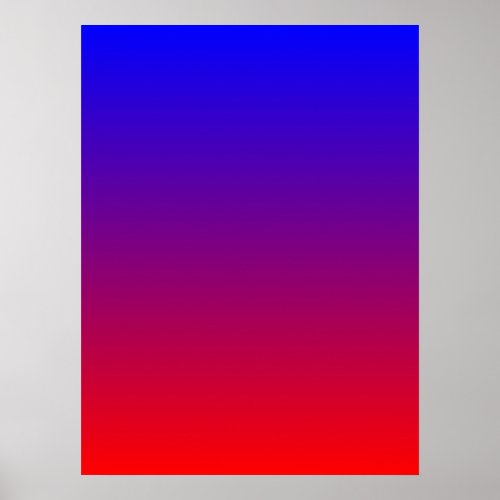 Blue to Red Gradient Poster