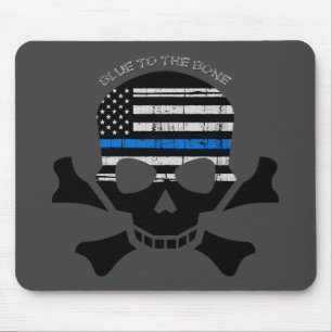 Blue to the Bone (black) Mouse Pad