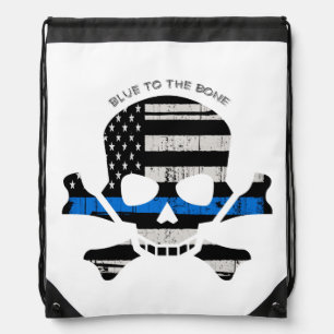 Blue to the Bone (color) Drawstring Bag