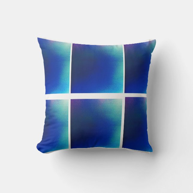 Blue to Turquoise Throw Pillow (Front)