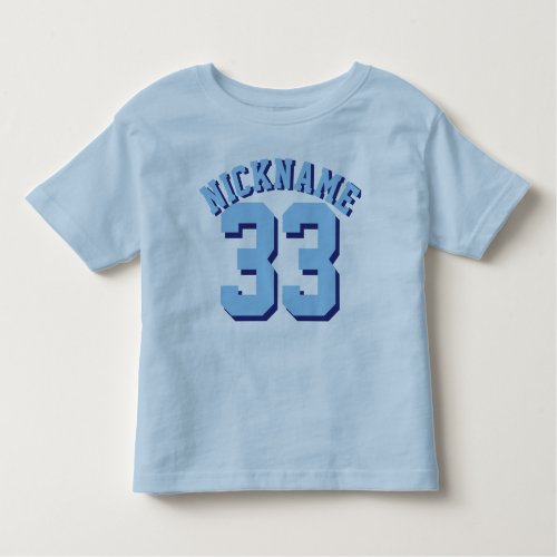 Blue Toddler  Sports Jersey Design Toddler T_shirt