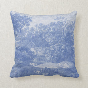 Custom Pillow - Monogrammed Pillow - Blue Toile Throw Pillow – Literally  Pretty