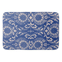 Blue Toile Bathroom Rug! Bath Mat