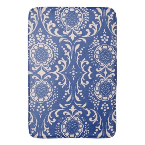 Blue Toile Bathroom Rug! Bath Mat Zazzle