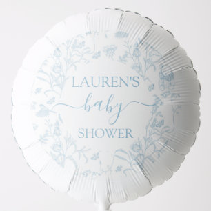 Blue Toile Bear Baby Shower Boy Balloon