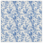 Blue Toile Botanical Pattern Fabric