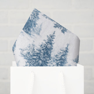 Blue Toile Christmas Pattern Tissue Paper