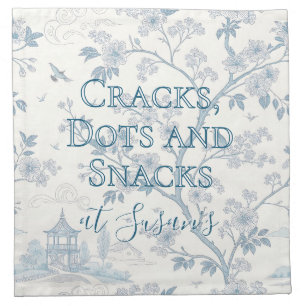 Blue Toile Custom Mahjong Personalized Cloth Napkin