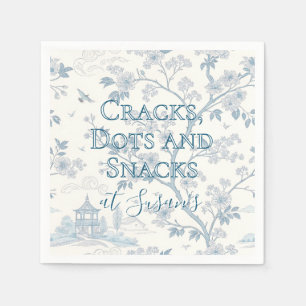 Blue Toile Custom Mahjong Personalized Napkins
