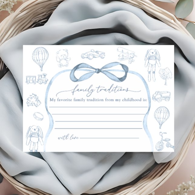 Blue Toile De Jouy Family Traditions  Enclosure Card (Creator Uploaded)