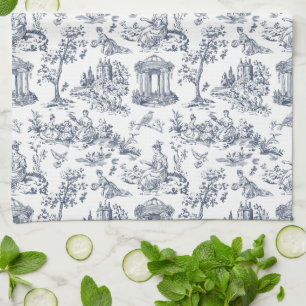 Blue Toile de Jouy, French country style Kitchen Towel