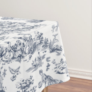 Blue Toile de Jouy, French country style Tablecloth