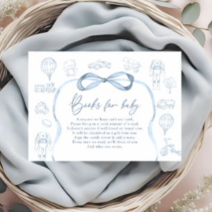 Blue Toile De Jouy Nursery Books For Baby Ticket Enclosure Card