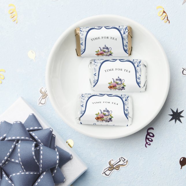 Blue Toile de jouy Tea Party Bridal shower Hershey's Miniatures (Party)