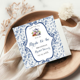 Blue Toile de jouy Tea Party Bridal shower Napkins