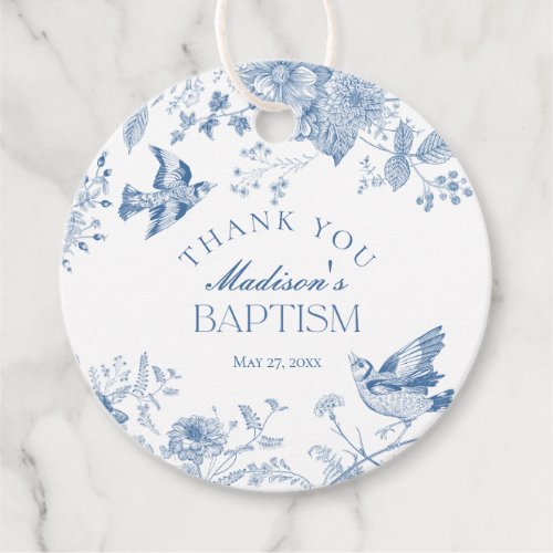 Blue Toile De Jouy Vintage Floral Baptism