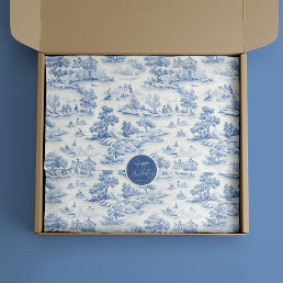 Blue Toile de Jouy Vintage Gift Wrap Elegant Tissue Paper