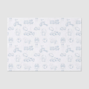 Blue Toile de Jouy Vintage Nursery Tissue Paper