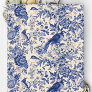 Blue Toile du Jouy Floral Pheasant Scrapbook Paper