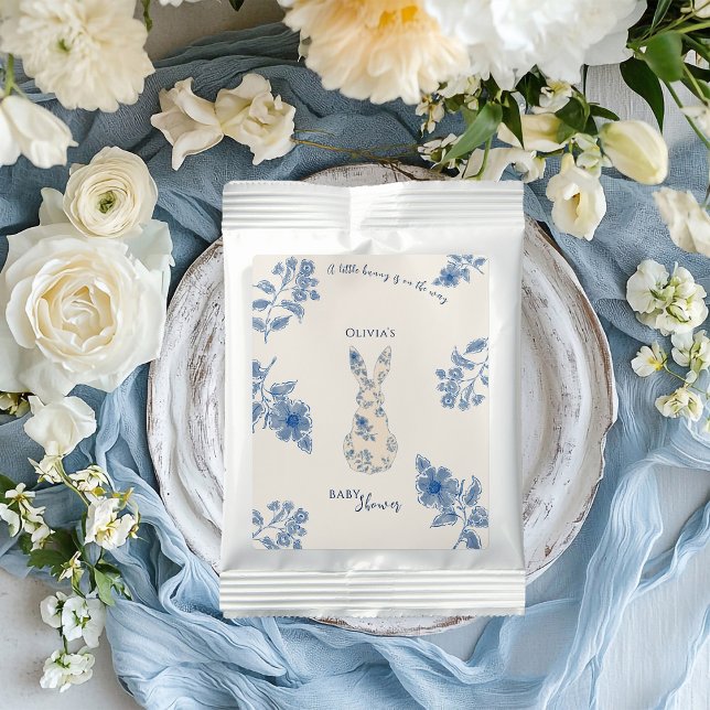 Blue toile Easter Baby Shower Hot Chocolate Drink Mix (Creator Uploaded)