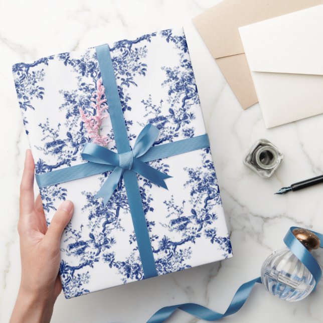 Blue Toile Elegance Wrapping Paper (Gifting)