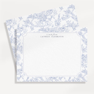 Blue Toile Elegant Note Card